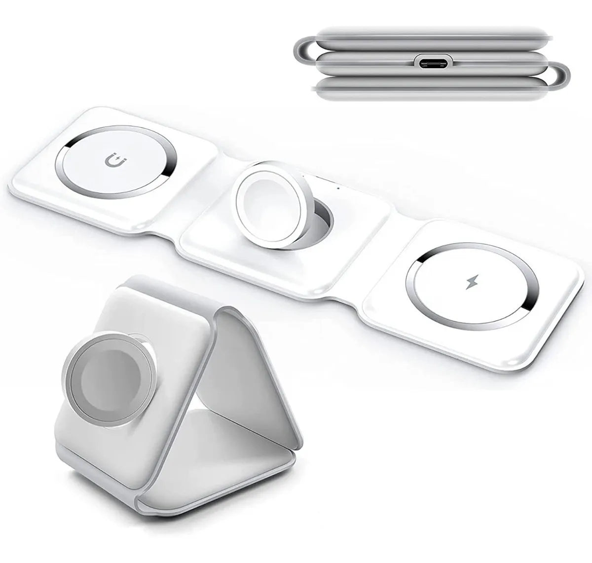 Cargador 3 en 1 Inalámbrico Compatible con iPhone, Apple Watch y AirPods