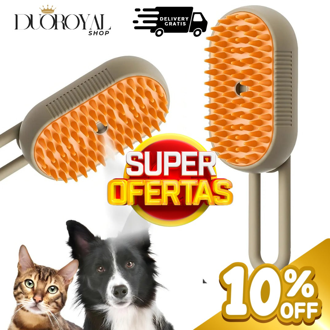 Cepillo Para Gatos De Vapor Autolimpiante 3 En 1 Para Mascotas