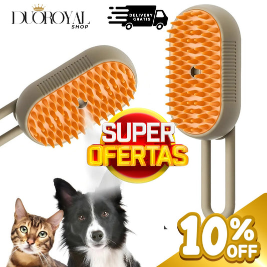 Cepillo Para Gatos De Vapor Autolimpiante 3 En 1 Para Mascotas